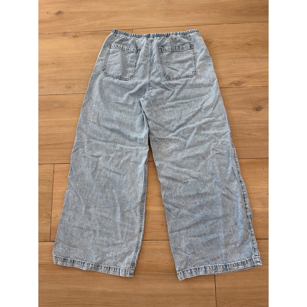 Gap Womens Light Wash Wide Leg Drawstring Denim Pants Blue Size M‎ Relaxed Fit - Picture 3 of 6